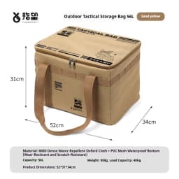 30L/42L/56L Autumn Camping Bag Insulated Waterproof Tactical Foldable Outdoor Picnic Tableware Storage Box Large Capacity Field
