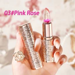 Temperature Color Changing Women Flower Lipstick Transparent Waterproof Moisturizing Crystal Jelly Pearlescent Lip Balm Cosmetic