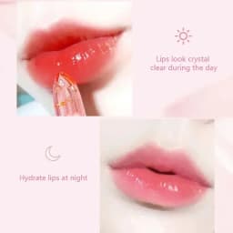 Temperature Color Changing Women Flower Lipstick Transparent Waterproof Moisturizing Crystal Jelly Pearlescent Lip Balm Cosmetic