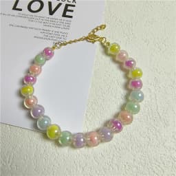 Colorful Pearl Dog Necklace Collar Fashion Jeweled Puppy Cat Collar Candy Color Dog Choker Pet Accessories Supplies