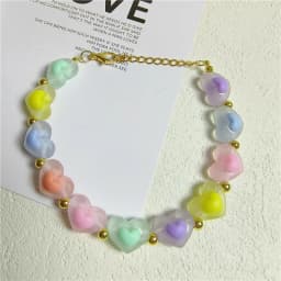 Colorful Pearl Dog Necklace Collar Fashion Jeweled Puppy Cat Collar Candy Color Dog Choker Pet Accessories Supplies