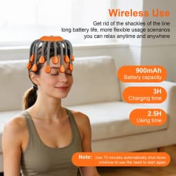 Electric Head Massager 24 Heads Octopus Massager 5 Modes Scalp Massager 360° Free Rotation Lightweight Wireless Use