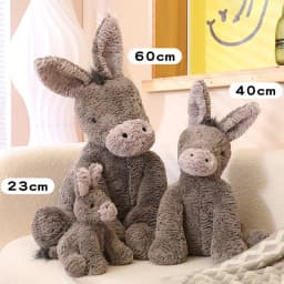 23/40/60CM Cute Burro Peluche Donkey Toys Lovely Grey Fluffy Donkey Plush Dolls Stuffed Soft Farm Animal for Kid Birthday Decor