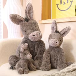 23/40/60CM Cute Burro Peluche Donkey Toys Lovely Grey Fluffy Donkey Plush Dolls Stuffed Soft Farm Animal for Kid Birthday Decor