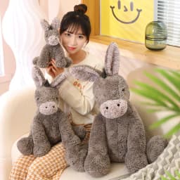 23/40/60CM Cute Burro Peluche Donkey Toys Lovely Grey Fluffy Donkey Plush Dolls Stuffed Soft Farm Animal for Kid Birthday Decor