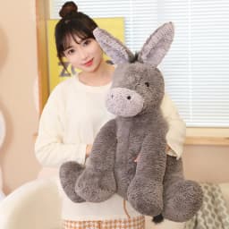 23/40/60CM Cute Burro Peluche Donkey Toys Lovely Grey Fluffy Donkey Plush Dolls Stuffed Soft Farm Animal for Kid Birthday Decor