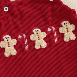 Tregren 0-18M Newborn Baby Christmas Romper Overalls Tree Letter Embroidery Sleeveless Corduroy Bodysuit Festival Infant Clothes