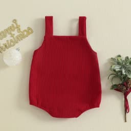 Tregren 0-18M Newborn Baby Christmas Romper Overalls Tree Letter Embroidery Sleeveless Corduroy Bodysuit Festival Infant Clothes