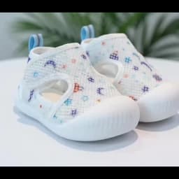 Summer Kids Mesh Breathable Shoes Baby Anti-collision Soft Sole First Walker Unisex Lightweight Velcro Casual Sandals