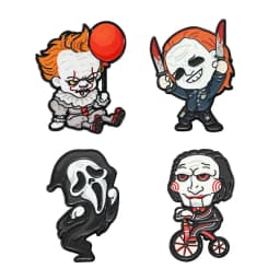 4-12Pcs Horror Movie Skeleton Joker Boys Enamel Pins Cartoon Killer Characters Brooch Fashion Lapel Badge Backpacks Jewelry Gift