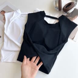 Women's Low-Intensity Yoga Fitness Vest Backless Short Sports T-Shirt Sexy Fixed Cup Waist Slimming Top Short Sleeved