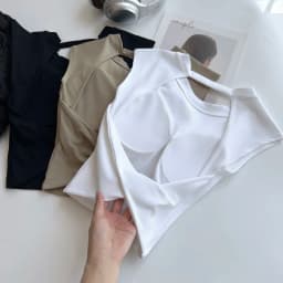 Women's Low-Intensity Yoga Fitness Vest Backless Short Sports T-Shirt Sexy Fixed Cup Waist Slimming Top Short Sleeved