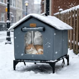 BingoPaw Elevated Outdoor Cat House Weatherproof, Insulated Feral Cat Shelter for Outside Winter with 3-Layer Aluminum Foil Thermal Liner, 600D Waterproof Oxford Pet Tent Bed with Legs & Ground Stakes for Stray Cats (45x42x55cm)