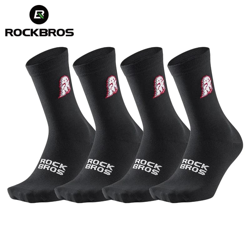 ROCKBROS Socks Men Women High Elasticity Breathable Running Cycling Socks Outdoor Climbing Hiking High Quality Socks 4 pair