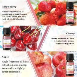 EUQEE Christmas Gift Set Aromatherapy Fragrance Oil 6 x 10ml Peach Litch Mango Cherry Strawberry Apple Aroma Oils For Diffuser,Candle Making