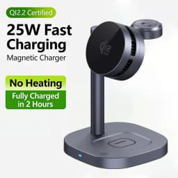 ICE Cooling Qi2.2 25W 3 in 1 Magnetic Wireless Charger Stand Fast Charging For Magsafe iPhone 17 Pro Max Apple Watch 2-8 Airpods