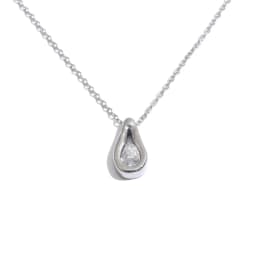 NiNice Stainless Steel Teardrop Pendant Necklace Inlaid Pear‑Shaped Sparkling Cubic Zirconia Dainty High Quality Chain Everyday