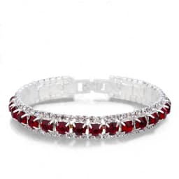 New Arrival 925 Sterling Silver Silve Women Classic Jewelry Holiday Gift Clear Red Cubic Zircon Bracelet& Bangle Wholesale