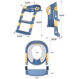 New Kids Step Toilet, Baby Potty Training Seat for Boys & Girls, Foldable Foot Stool, Toilet Seat Ring, Step-Up Toileting Assist