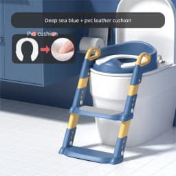 New Kids Step Toilet, Baby Potty Training Seat for Boys & Girls, Foldable Foot Stool, Toilet Seat Ring, Step-Up Toileting Assist