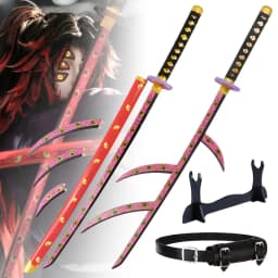 40inch Demon Slayer Kokushibo Katana Kimetsu No Yaiba Anime Cosplay Sword Ninja Knife Real Size Japanese Katana Samurai Sabre