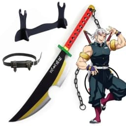 40inch Demon Slayer Kokushibo Katana Kimetsu No Yaiba Anime Cosplay Sword Ninja Knife Real Size Japanese Katana Samurai Sabre