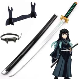 40inch Demon Slayer Kokushibo Katana Kimetsu No Yaiba Anime Cosplay Sword Ninja Knife Real Size Japanese Katana Samurai Sabre