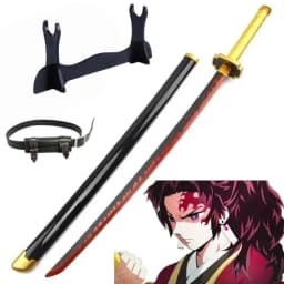 40inch Demon Slayer Kokushibo Katana Kimetsu No Yaiba Anime Cosplay Sword Ninja Knife Real Size Japanese Katana Samurai Sabre