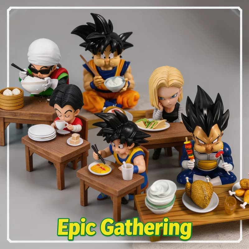 Anime Dragon Ball Z GK a bowl of good rice dining gobbler Vegeta Goku Eating Pvc Action Figures Collection Model Toys Gifts