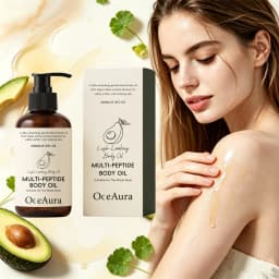 Multi Peptide Firming Body Oil Avocado Extracted Nourish Glow Radiance Skin Tightening Anti Aging Moisturizing Massage Body Oil