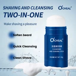 Ocheal 40g Facial Cleansing Gel Shaving Stick Men's Facial Hair Smooth Shaving Gel Cleaning Face Cleaning Care Cream Portable