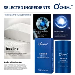 Ocheal 40g Facial Cleansing Gel Shaving Stick Men's Facial Hair Smooth Shaving Gel Cleaning Face Cleaning Care Cream Portable