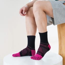 5 Pairs Men's Sports Five Finger Socks Colorful Compression Quick-Drying Sweat-Absorbing Fitness Cycling Hiking Split Toe Socks