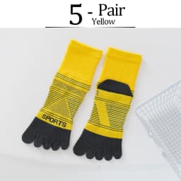 5 Pairs Men's Sports Five Finger Socks Colorful Compression Quick-Drying Sweat-Absorbing Fitness Cycling Hiking Split Toe Socks