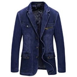 New Men's Denim Blazer Male Suit Jacket Coat Oversized 4XL Solid Cotton Casual Blazer Coat Men Clothing Masculino AG805