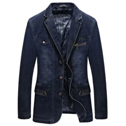 New Men's Denim Blazer Male Suit Jacket Coat Oversized 4XL Solid Cotton Casual Blazer Coat Men Clothing Masculino AG805