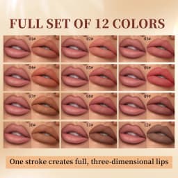 QIBEST 12 Colors Lip Liner Pen Kits Waterproof Sweat-proof Not Easy To Fade Lipliner Non-stick Cup Lipstick Pencil Makeup Sets
