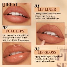 QIBEST 12 Colors Lip Liner Pen Kits Waterproof Sweat-proof Not Easy To Fade Lipliner Non-stick Cup Lipstick Pencil Makeup Sets