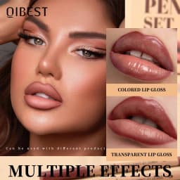 QIBEST 12 Colors Lip Liner Pen Kits Waterproof Sweat-proof Not Easy To Fade Lipliner Non-stick Cup Lipstick Pencil Makeup Sets