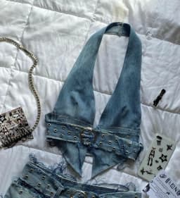 American High Street Autumn High Waist Fashion Hot Girl Short Top with Sweet and Cool Hip Hop Design and Versatile Two Piece Set