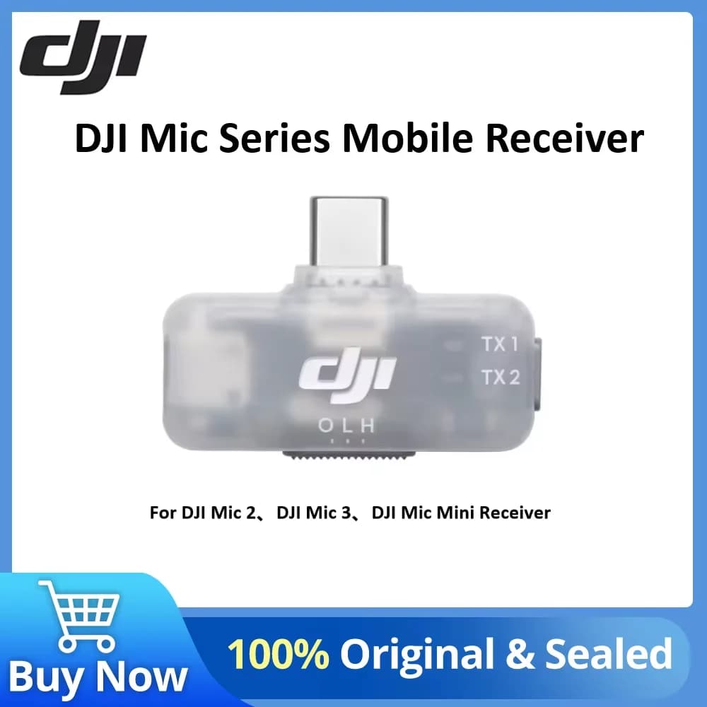 DJI Mic Series Mobile Receiver The Mobile Receiver of the DJI Mic Mini Series for DJI Mic 2 Mic 3 and DJI Mic Mini Transmitters