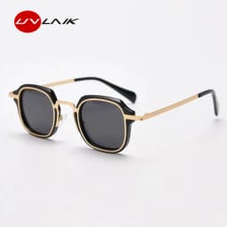 UVLAIK Metal Punk Sunglasses Women Luxury Brand Vintager Sun Glasses Men Irregular Square Hip Hop Sunglass Shades UV400