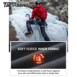 TACVASEN Men's Winter Hiking Pants Fleece Lined Waterproof Softshell Snow Ski Insulated Work Cargo Pants with 6 Zip Pockets
