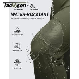 TACVASEN Men's Winter Hiking Pants Fleece Lined Waterproof Softshell Snow Ski Insulated Work Cargo Pants with 6 Zip Pockets