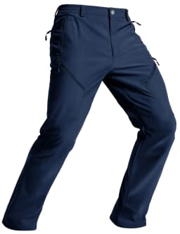 TACVASEN Men's Winter Hiking Pants Fleece Lined Waterproof Softshell Snow Ski Insulated Work Cargo Pants with 6 Zip Pockets