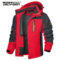 TACVASEN Waterproof Lightweight Jacket Mens Mesh Lined Outdoor Jacket Windproof Fishing Hiking Jacket Rain Coat Male Windbreaker