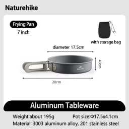 Naturehike Camping Cookware Kit Outdoor Cooking Ultralight Aluminum Pot Kettle Tablewear Set Kitchen Utensils Camping Gear