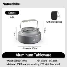 Naturehike Camping Cookware Kit Outdoor Cooking Ultralight Aluminum Pot Kettle Tablewear Set Kitchen Utensils Camping Gear
