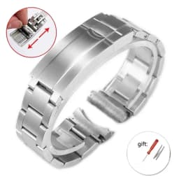 20mm 904L Watchbands For SUB DAYTONA NH35 NH36 Rolex Men Glide Lock Clasp Watch Strap Solid Stainless Steel Watch Bracelet