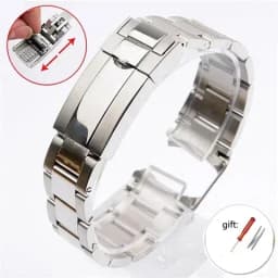 20mm 904L Watchbands For SUB DAYTONA NH35 NH36 Rolex Men Glide Lock Clasp Watch Strap Solid Stainless Steel Watch Bracelet